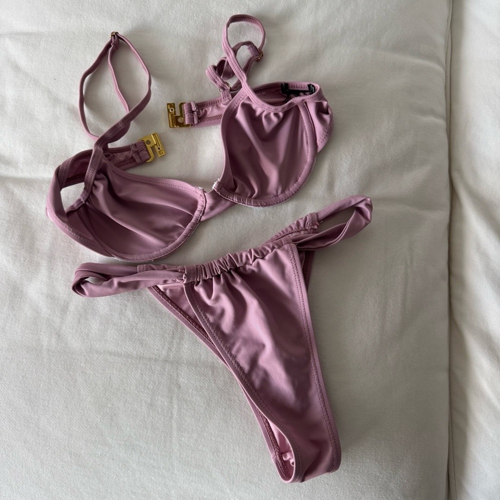 Nasty Gal Dusty Pink Bikini Set